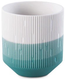 Svečturis AmeliaHome Fino, keramika, Ø 9 cm, balta/zaļa