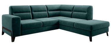 Stūra dīvāns Cassara Velvetmat 38, tumši zaļa, labais, 237 x 277 cm x 100 cm
