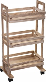 3-х уровневая тележка на колесах 5five Kitchen Cart, коричневый, 44 см x 30 см x 82 см