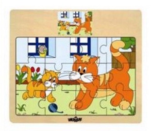 Puzle WOODY Educational Puzzle Cats, 12 gab.