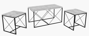 Набор журнальных столиков Kalune Design Defne, черный/светло-серый, 45 - 50 см x 100 см x 52 см