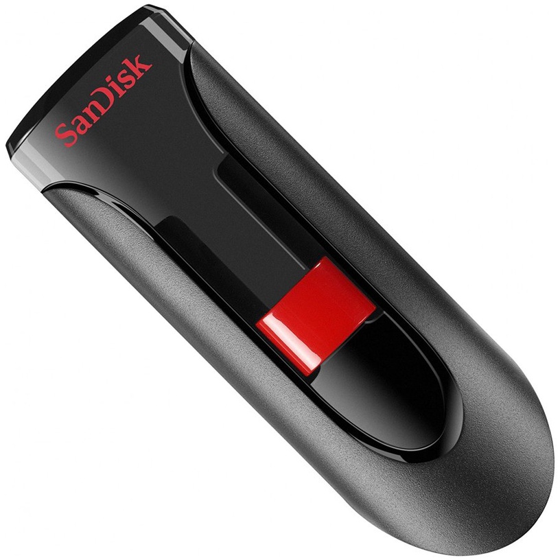USB zibatmiņa SanDisk Cruzer Glide SDCZ60-016G-A11, melna/sarkana, 32 GB