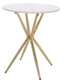 Kafijas galdiņš Azalia, zelta/balta, 50 cm x 50 cm x 60 cm
