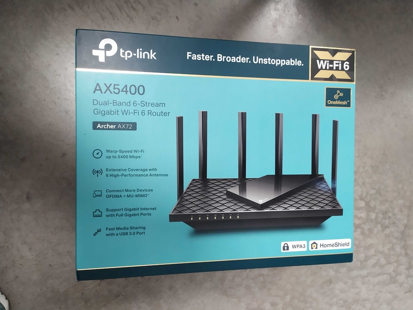 Maršrutizatorius TP-Link Archer AX72 AX5400, juoda (pažeista pakuotė) -  Senukai.lt