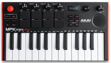 MIDI klaviatūra AKAI MPK Mini Play MK3, melna/sarkana