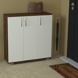 Тумбa для обуви Kalune Design Sinem, белый/ореховый, 29.5 см x 89.1 см x 93 см