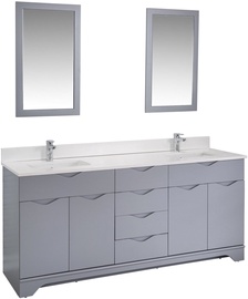 Комплект мебели для ванной Kalune Design Teton 72, серый, 54 x 180 см x 86 см