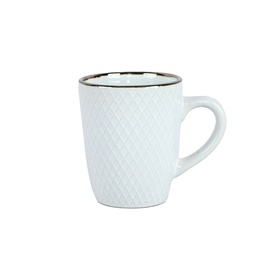 Krūzīte Domoletti Rhombus White, balta, 0.32 l