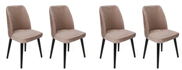Ēdamistabas krēsls Kalune Design Tutku 304 974NMB1609, matēts, melna/bēša, 49 cm x 50 cm x 90 cm, 4 gab.