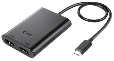 Adapteris i-Tec USB-C 3.1 Dual 4K HDMI USB-C, HDMI, 0.3 m, juoda
