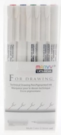Lodīšu pildspalva Marvy For Drawing, zila/melna/sarkana/zaļa/rozā, 0.5 mm, 5 gab.