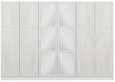 Spinta Kalune Design Kale 3847, balta, 52 cm x 270 cm x 210 cm, su veidrodžiu