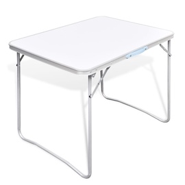Kempinga galds VLX Foldable Camping Table, balta, 80 x 60 x 70 cm