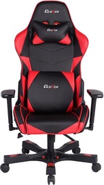 Spēļu krēsls Clutchchairz Crank Charlie, 52 x 56.5 x 37 - 45 cm, melna/sarkana