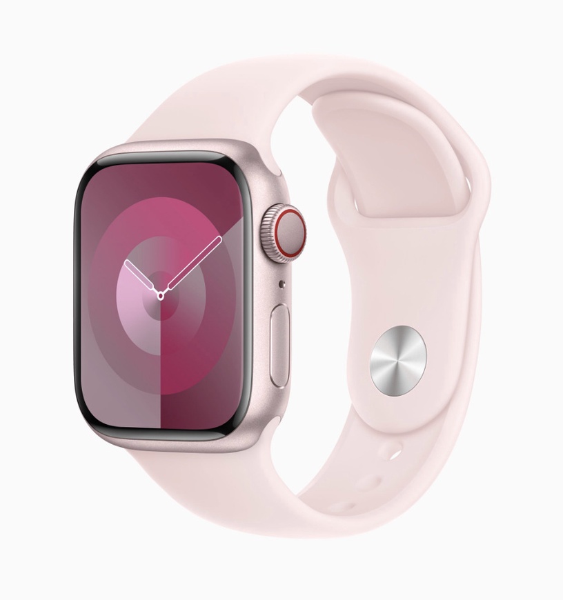 Умные часы Apple Watch Series 9 GPS + Cellular 41mm Pink Aluminium Light Pink Sport Band M/L, розовый