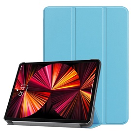 iLike Tri-Fold Plāns Eko-Ādas Statīva Maks Apple iPad 10.9'' 10t Gen (2022) Debesu zila