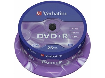 Комплект дисков Verbatim DVD+R, 4.7 GB, 25шт.