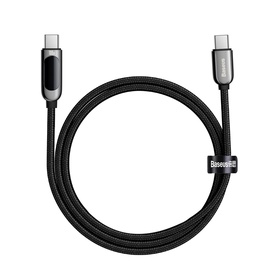 Провод Baseus, USB-C, 1 м, черный, 100 Вт