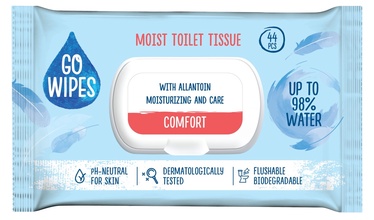 Tualettpaber Go Wipes Comfort, drėgnas, 1 sl, 44 tk