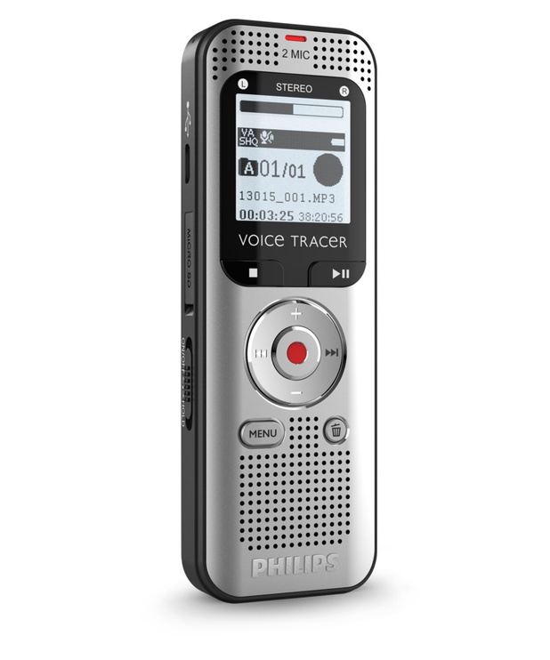 Диктофон Philips DVT2010, серебристый/черный, 8 ГБ