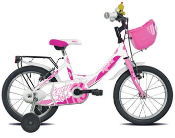 Bērnu velosipēds Esperia Game Girl 9500, balta/rozā, 16", 16"