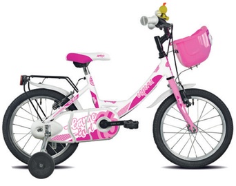 Детский велосипед Esperia Game Girl 9500, белый/розовый, 16", 16″