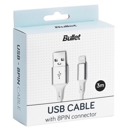 Провод Bullet BUL5694, USB/8-pin, 3 м, белый