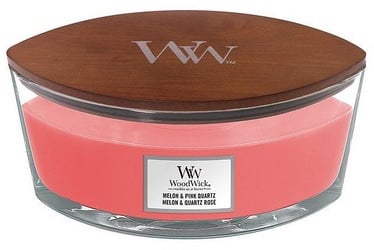 Küünal lõhna WoodWick Melon & Pink Quartz Elipsa, 50 - 80 h, 453.6 g, 190 mm x 80 mm