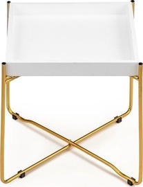 Kafijas galdiņš ModernHome Loft FH-CFT200055, zelta/balta, 340 mm x 340 mm x 380 mm