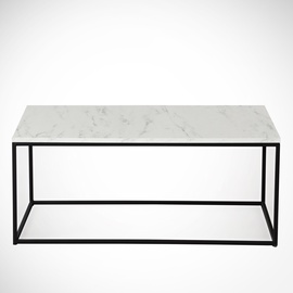 Kafijas galdiņš Kalune Design Cosco, balta/melna, 550 mm x 950 mm x 430 mm