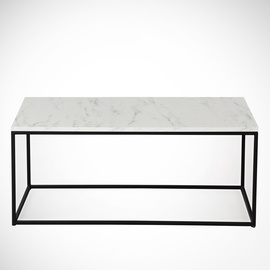 Kafijas galdiņš Kalune Design Cosco, balta/melna, 550 mm x 950 mm x 430 mm