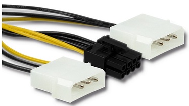 Adapter Qoltec 50433, must/kollane, 0.15 m