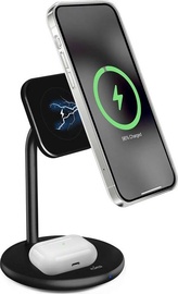 Lādētājs Puro PUR447 2 in 1, 2 x Qi Wireless, melna