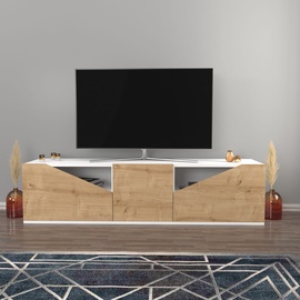 TV-laud Kalune Design Carson, valge/hele pruun, 35.3 cm x 160 cm x 40 cm