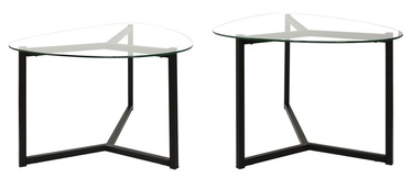 Журнальный столик Kalune Design Bellisimo, прозрачный/черный (поврежденная упаковка)