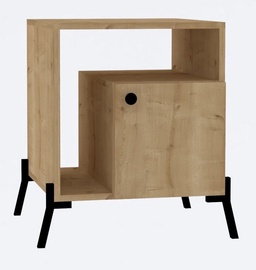 Naktinis staliukas Kalune Design Hazal 495SSE1705, juodas/ąžuolo, 61 x 50 cm x 50 cm