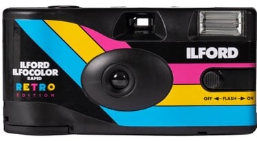 Vienreizlietojamais fotoaparāts Ilford Ilfocolor Rapid Retro 400/27, 11 cm, melna