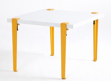 Kohvilaud Kalune Design Halicheron, valge/kollane, 60 cm x 60 cm x 45 cm