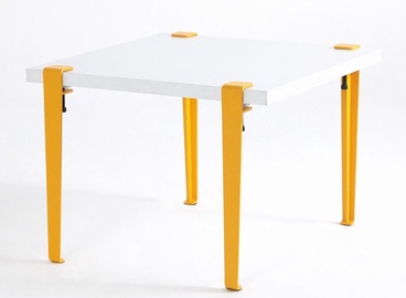 Журнальный столик Kalune Design Halicheron, белый/желтый, 600 мм x 600 мм x 450 мм