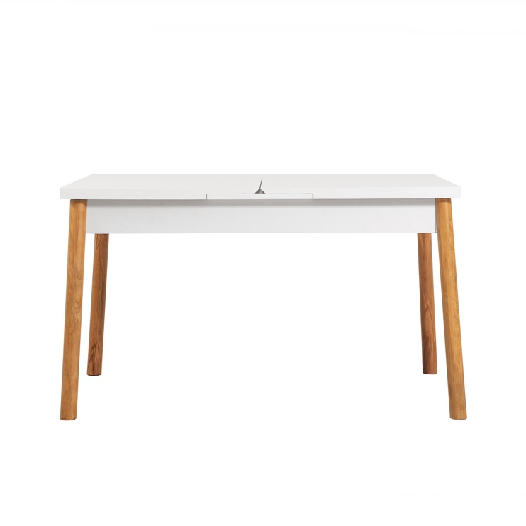 Ēdamistabas komplekts Kalune Design Santiago 1048 - 1 AB, balts/priedes/tumši zila