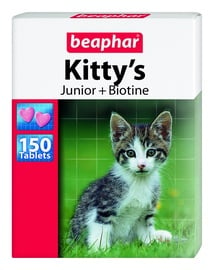 Пищевые добавки, витамины для кошек Beaphar Kitty's Junior +Biotine, 150 шт.