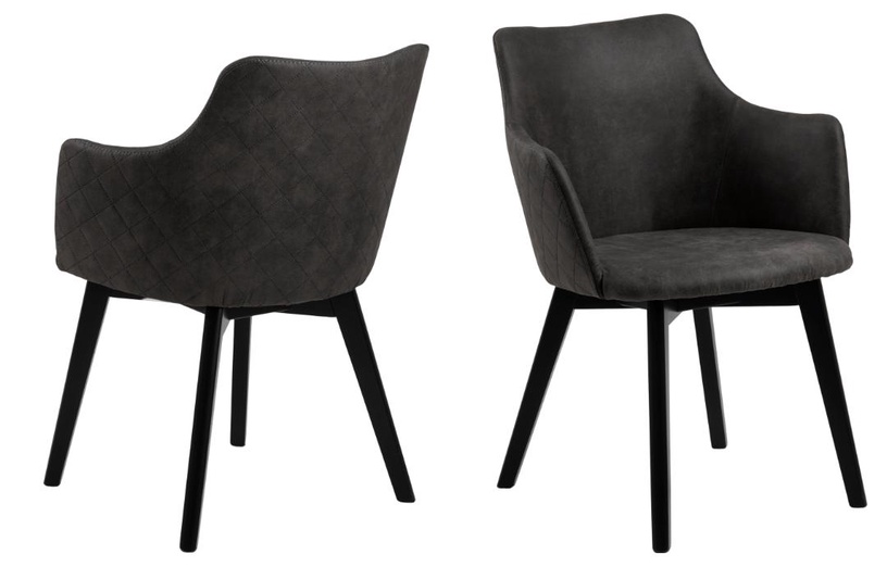 Ēdamistabas krēsls Bella 87546 87546, melna/antracīta, 62 cm x 59 cm x 80 cm