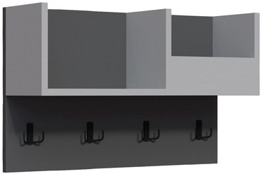 Настенная полка Kalune Design Sameul 875ZNA4727, белый/антрацитовый, 23.8 см x 72 см x 44.6 см