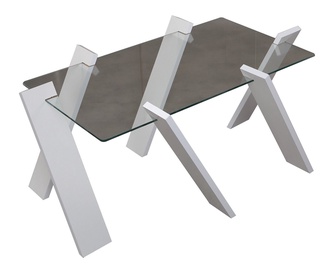 Kafijas galdiņš Kalune Design Roman Maxi, balta, 920 mm x 570 mm x 410 mm
