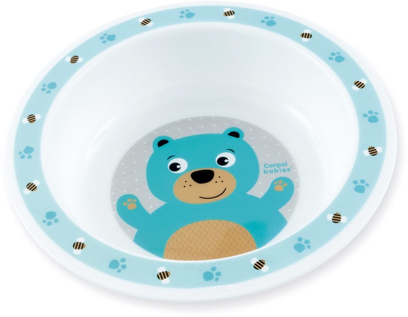 Комплект посуды Canpol Babies, 1 г., пластик, 5 шт., белый/голубой