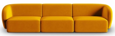 Moduļu dīvāns Micadoni Home Shane, dzeltena, 259 x 85 cm x 74 cm