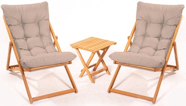 Lauko baldų komplektas Kalune Design MY005, rudas/medžio, 2 vietų