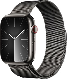 Умные часы Apple Watch Series 9 GPS + Cellular, 45mm Graphite Stainless Steel Graphite Milanese Loop, черный