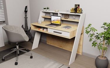 Стол Kalune Design Soho 322RTC1359, белый/бежевый/дубовый