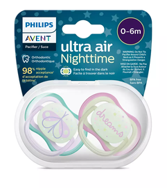 Čiulptukas Philips Avent Ultra Air Night Ultra Air Night, 0 mėn., įvairių spalvų, 2 vnt.